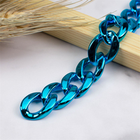 Chaînes cubaines en acrylique métallique dorées, argentées et noires de 17*23mm pour bijoux DIY et colliers pour animaux de compagnie