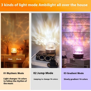 Chunyan, altavoz Bluetooth de madera de nogal de gama alta, lámpara LED giratoria de ambiente nocturno, diseño de celebridad de Internet, dormitorio de agua ABS - Product Image 5