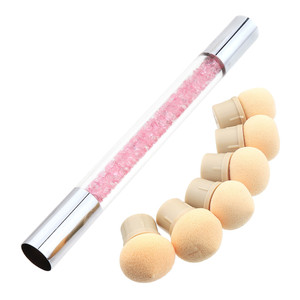 Pinceau éponge à ongles double embout 9 couleurs avec manche diamant, outil de dégradé ombré pour manucure et nail art en salon - Product Image 4