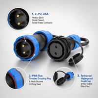 Connecteur d'Aviation Circulaire Étanche IP67 240V, Adaptateur 2 Cœurs, Câble à Âme en Cuivre Pur pour Applications Électriques