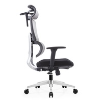 Chaise d'appoint en tissu de couleur noire Fauteuil pivotant à base inclinable doux avec chaise de bureau pour appuie-tête