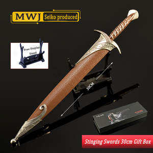 Nueva venta al por mayor 30CM Full Metal Lord of the Rings Sting Sword modelo con soporte <span class=keywords><strong>de</strong></span> exhibición caja <span class=keywords><strong>de</strong></span> regalo conjunto para coleccionable - Product Image 5