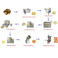 Productielijn voor kleine batches originele gesneden aardappelchips en -friet, semi-automatische commerciële verwerkingslijn
