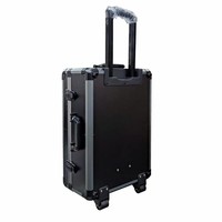 Valise à roulettes pilote en aluminium de construction de taille personnalisée Valise de transport à roulettes en aluminium avec poignée télescopique et roues