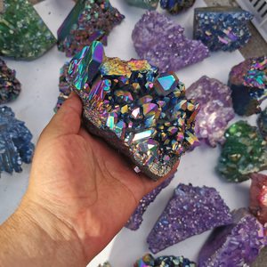 Bán Buôn Cầu Vồng Mạ <span class=keywords><strong>Aqua</strong></span> <span class=keywords><strong>Aura</strong></span> Thiên Thần Thạch Anh Đá Tinh Thần Chữa Bệnh Cụm Pha Lê - Product Image 6