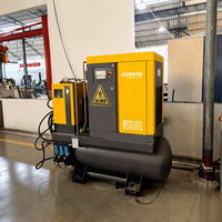 Compresseur d'air industriel rotatif à vis, mini, fixe, refroidi par air, lubrifié par courroie, silencieux, alimenté en courant alternatif monophasé 220V, 15kW 20CV