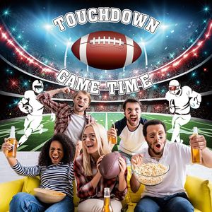 Football <b>Party</b> Decor 7x5FT Touch Down Sport Photo Booth <b>Banner</b> Game Time Backdrop-in Stock - Product Image 5