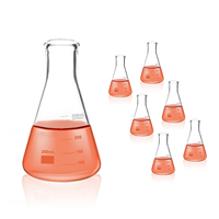 Lab glass 5000ml 2000ml 50 ml 250ml flask erlenmeyer dengan gabus