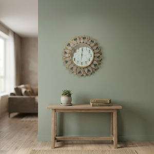 Sunburst Metal Wall <b>Clock</b> Quartz Analog Antique Style Hanging Corridor Decor - Product Image 6