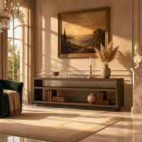 Table basse console moderne classique de luxe, faite à la main, en bois massif avec revêtement naturel lisse, pour la décoration de l'entrée de la villa