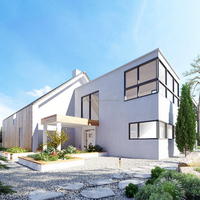 Maison préfabriquée modulaire de luxe en conteneur, design 3D, imperméable, pour carport, villa moderne, construction à panneaux sandwich