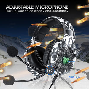 Muestra Gratuita de Auriculares para Juegos <span class=keywords><strong>ONIKUMA</strong></span> K8 Snow Camouflage Tácticos con Sonido Estéreo 7.1, Luz RGB Profesional - Product Image 2