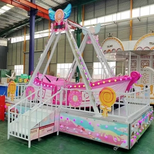 Barco pirata móvil para niños Paseo de atracciones Interior/Exterior Metal y fibra de vidrio Paseo montado en remolque - Product Image 5