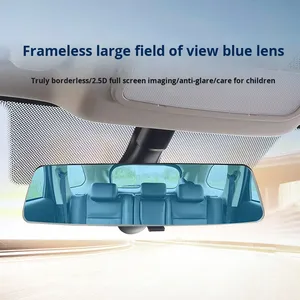 New True Frameless In-<b>Car</b> Wide View Side Rearview <b>Mirror</b> with for 2.5D Curved HD Glass Anti-Glare Black <b>Mirror</b> - Product Image 2