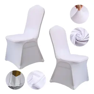 Factory Supply Wedding Chair Cover Stretch Spandex Seat Covers Dining Banquet Elastic Chair Covers for Wedding Party