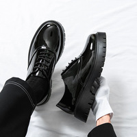 Chaussures d'été en cuir pour hommes, style anglais, décontractées et habillées, à lacets, semelles épaisses, souples, légères, respirantes, rehaussantes