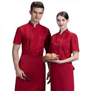 Vesbhusha - Bata de Chef de Algodón para Hotel, Restaurante, Cocina, Uniforme Unisex de Manga Corta para Repostero y Decorador, Diseño Digital - Product Image 4