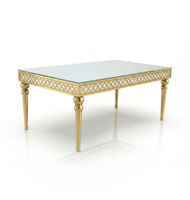 Nouvelle table de buffet rectangulaire de luxe en verre et acier inoxydable pour hôtels, mariages et événements professionnels