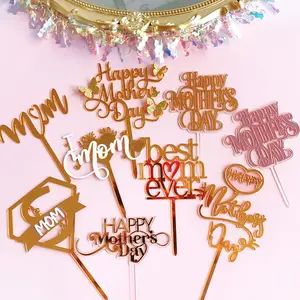 New arrival happy birthday mom cake topper for birthday party cake decorating supplies happy mothers day cake topper