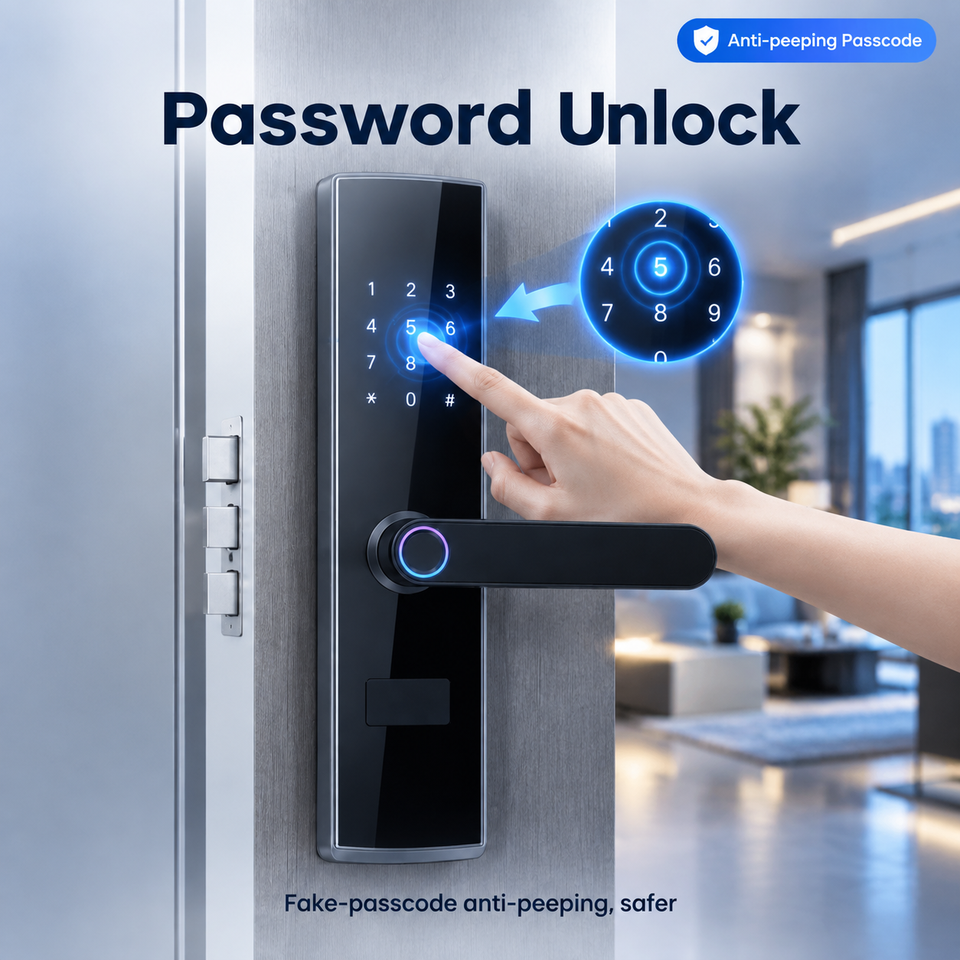 Aluminum Alloy Smart Lock Fingerprint, Password, Card, APP Control ...
