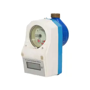 Smart Brass And Plastic IC Card Prepaid Water Meter White DN15 Thread Connection IP68 Protection Class OEM And ODM Supported