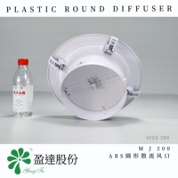 Diffuseur rond MJ 200 en ABS résistant aux chocs, à montage encastré, avec double amortisseur réglable pour chauffage par conduits