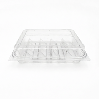 Boîte alimentaire en plastique transparent recyclable avec couvercle à charnière, conteneur à clapet pour salade, boulangerie, charcuterie, légumes, emballage professionnel