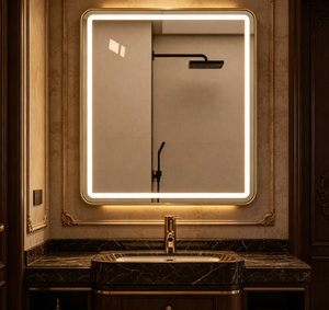 <b>LED</b> Backlit Bathroom <b>Mirror</b> <b>Wall</b> Mounted Anti Fog Touch Screen Rectangular Smart Vanity <b>Mirror</b> for Washroom - Product Image 4