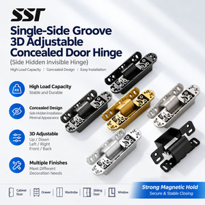 Bisagras Ajustables 3D de Acero al Carbono ShingStar para Puertas Ocultas, Ángulo de Apertura de 180 Grados, Grosor de 3mm/2mm - Product Image 1