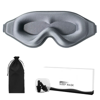 Masque de sommeil confortable 3D contourné, masque pour les yeux bleu nuit, masque de sommeil pour les yeux 3D