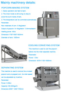 Máquina de palomitas de maíz pequeña de aire caliente industrial, máquina de palomitas de caramelo de gas profesional automática, línea de producción, máquina de palomitas de maíz