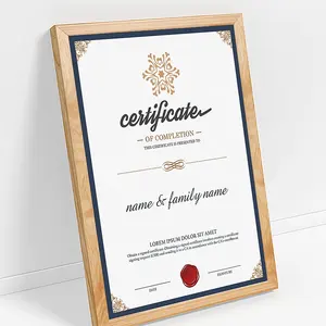 EZD Customized Logo Printed Exquisite acrylic Metal Wood Award Plaque For company Certificate Authorization