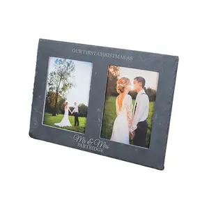 إطار صور حجري من الرصيف الأسود الطبيعي لزينة الزفاف بسعر الجملة وإطار صور لتزيين غرفة النوم المنزلية حسب الطلب