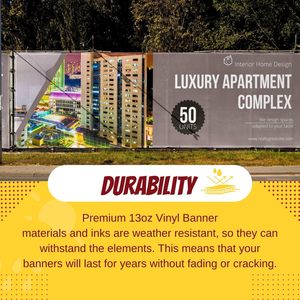 Bannière en vinyle personnalisée écologique 12x12 pouces, montée sur un mât en plastique, résistante aux intempéries, imprimée par jet d'encre, intérieur/extérieur - Product Image 3