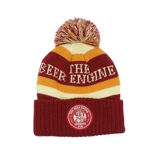 Badge Colors Stripe Beanies Soft Acrylic Knit Hats Cuffed Bobble Beanie Cap Winter Outdoor SKI Beanie Hat for Men Women - Product Image 4