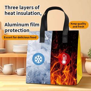 Customized <b>Small</b> Thermal Insulated <b>Cooler</b> Bag Non-Woven Aluminum Foil Letter Waterproof for Drinks Coffee Food Delivery Takeaway - Product Image 2