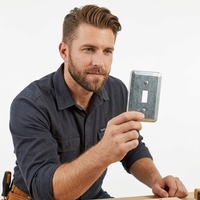 Boîtier utilitaire 4 x 2-1/8 pouces en acier prégalvanisé avec couvercle pour interrupteur à levier simple, boîtier pratique 1 gang pour câblage électrique