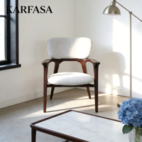 Chaise de loisirs en bois massif nordique, design moderne, confortable, rembourrée en tissu, salon/chambre/maison/bureau/coin lecture