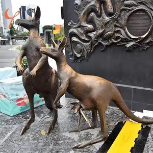 Tùy Chỉnh Cuộc Sống Kích Thước Đúc Đồng Kangaroo Bức Tượng Nhà Máy Riêng Thiết Kế Ngoài Trời Vườn Điêu Khắc Kim Loại Mô Hình Mạ Đúc Đồng Brass - Product Image 5