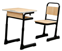 Ensemble chaise et bureau d'étudiant moderne à hauteur réglable, structure métallique robuste, écologique, pour salle de classe, chambre et bureau