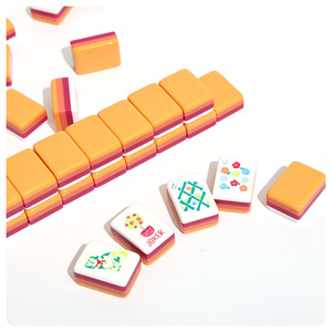 Four-layer orange acrylic American-style <b>mahjong</b> <b>set</b> American <b>Mahjong</b> Rack with Magnetic Pusher <b>Mahjong</b> Tiles Holder - Product Image 5