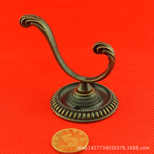 Antique Style Zinc Alloy Clothes Hook Cd34 Wall Mount Round Base <b>Wardrobe</b> <b>Hardware</b> 44mm 60mm Single Hook - Product Image 2