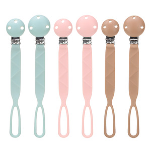 Chaîne de sucette en silicone pour bébé, clip anti-perte, sucette de dentition pour 0-12 mois, forme de cœur, calibre standard, sans BPA - Product Image 5