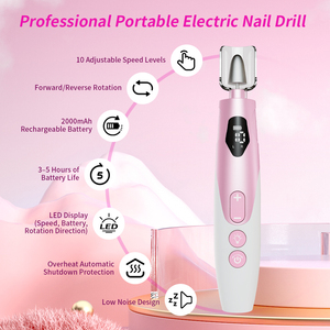 Lima Eléctrica Portátil Segura y Eficiente para Uñas con Múltiples Accesorios para Manicura y Pedicura en Casa o Salón - Product Image 4