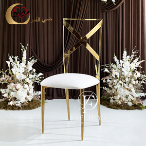 Gold Mesh Back <b>Stackable</b> Modern <b>Dining</b> Luxury Throne <b>Chairs</b> with Stainless Steel Frame for Home Furniture Events Wedding Party - Product Image 2