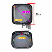 Couvercle de grille de haut-parleur carré de 4 pouces en acier noir pour système audio automobile Installation sans perçage
