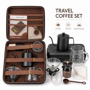 ชุดกาแฟพกพาแบบสั่งทำพร้อมโลโก้ส่วนตัว |   ชุดอุปกรณ์บาริสต้ามืออาชีพสำหรับการเดินทาง สำหรับการเริ่มต้นธุรกิจแบรนด์ - Product Image 1
