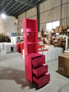 2024 dernières 10 ans de garantie Offre Spéciale classique rose Salon de coiffure Stations de coiffure poste de maquillage armoire en <span class=keywords><strong>bois</strong></span> - Product Image 3