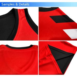 Maillot de basket-ball réversible pour hommes, col en V, chemise de sport en maille respirante, S-4XL - Product Image 5