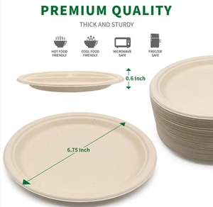 Thân thiện với môi trường 9 inch compostable tấm dùng một lần phân hủy <span class=keywords><strong>claf</strong></span>. BGAS pfas miễn phí làm bằng giấy bã mía có sẵn trong bán buôn - Product Image 3